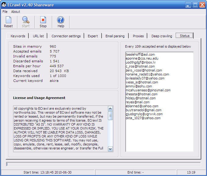 ECrawl Screenshot